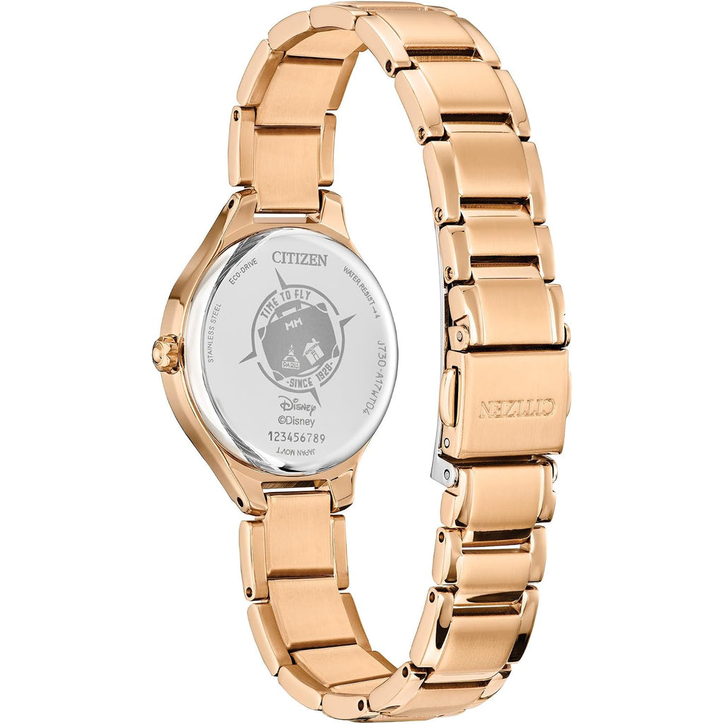 Citizen Women'S Eco-Drive Mickey And Minnie Mouse Take Paris, Mother-Of-Pearl Dial, Gold-Tone Stainless Steel Bracelet Watch (Model: Fe2103-52D)