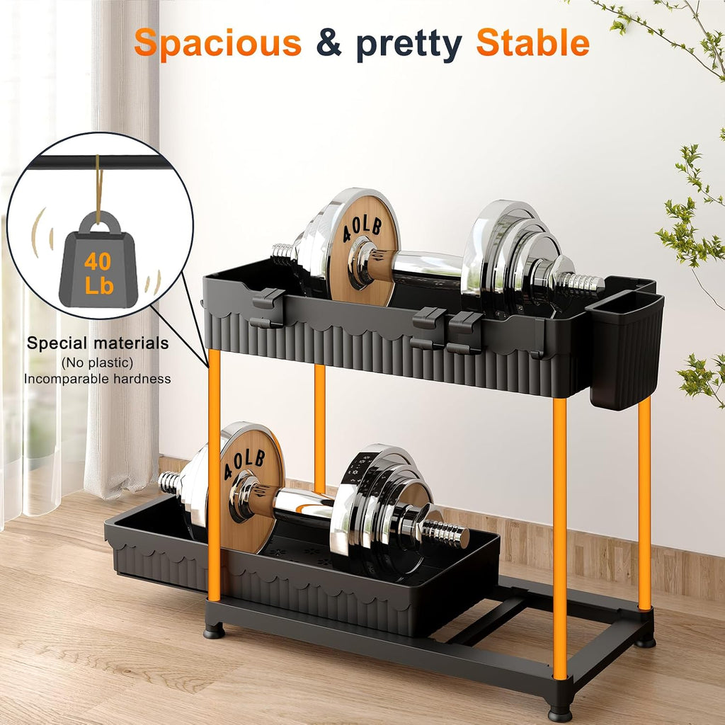 4-Pack 2-Tier Under Sink Organizer With Pull Out Drawers | Multi-Use Kitchen & Bathroom Storage. Includes Hanging Hooks And Cups. Black, Space-Saving Cabinet Design.