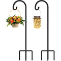 32" Small Shepherd Hooks For Outdoor,Adjustable Decorative Garden Hooks For Solar Lanterns, Hanging Plants, Wind Chimes & Garden Decor, 2 Pack
