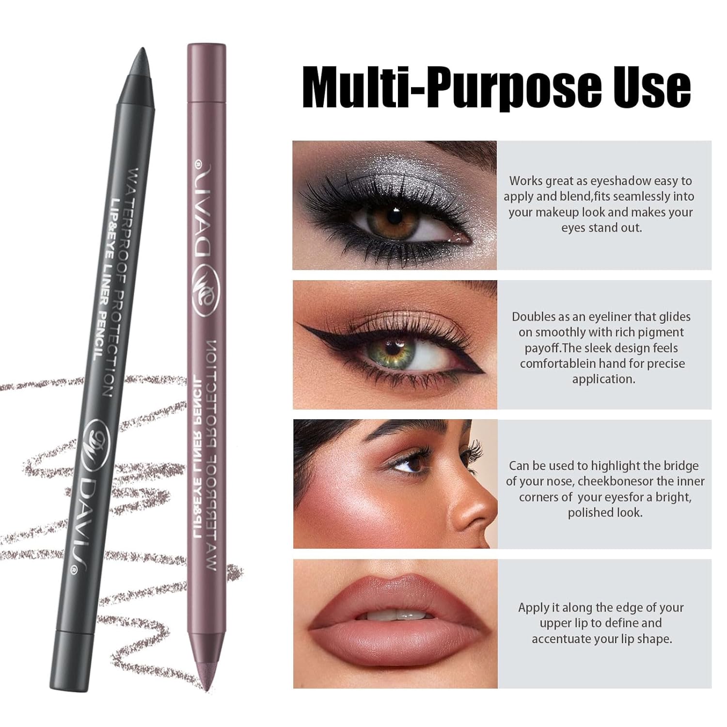 12 Color Eyeliner Pencil Set with Sharpener Waterproof and Long-Lasting Colour Gel Eye Liner Pencils for Women