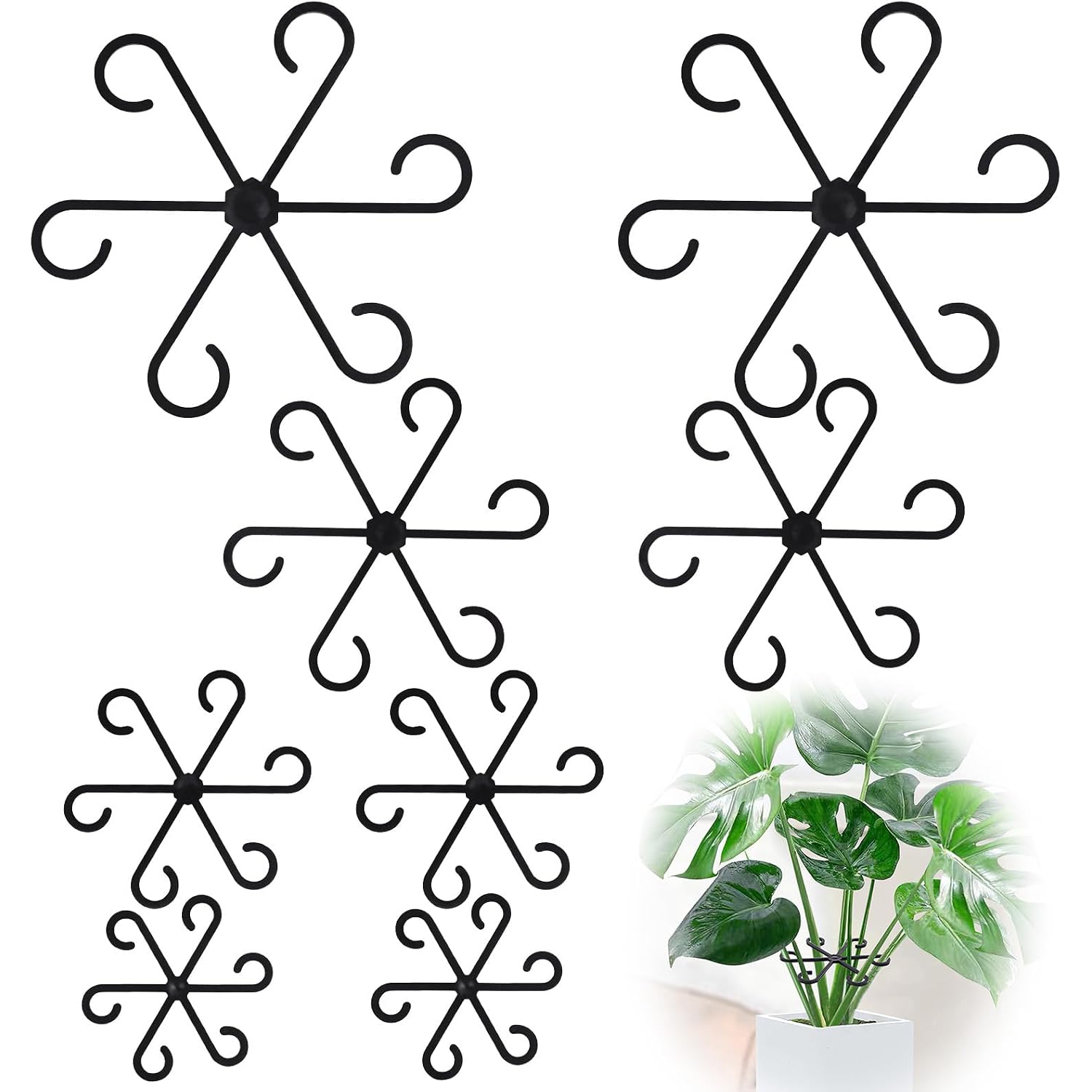 8Pcs Plant Stem Support, Plant Support For Indoor Plants, Plastic Reusable Plant Stabilizer, Indoor Plants Accessories