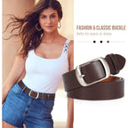 VONMELLI 2 Packs Women Leather Belts for Jeans Fashion Leather Ladies Waist Belt