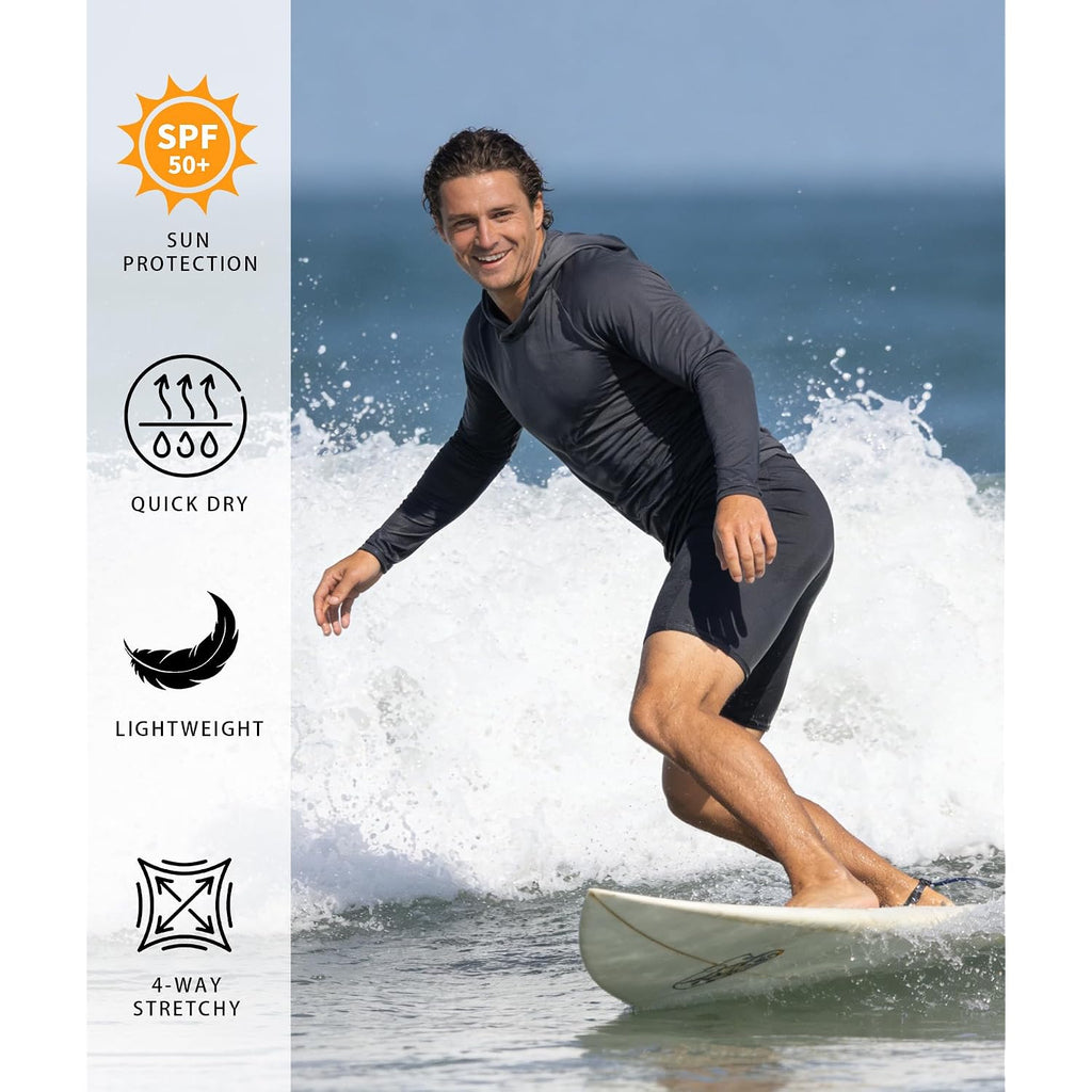 5 Pack Mens Upf 50+ Sun Protection Hoodie Long Sleeve Uv Spf Fishing Shirts Lightweight Running Rash Guard Sun Shirt