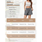 Women High Waisted Shorts with Drawstring Casual Comfy Loose Fit Summer Shorts with Pockets