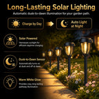 12 Pack Solar Lights Outdoor, Solar Pathway Lights Auto On/Off Waterproof Garden Landscape Lighting For Path, Yard, Walkway, Driveway Decor