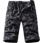 Men'S Cargo Shorts 3/4 Relaxed Fit Mens Running Shorts 7 Pockets Elastic Waist Cotton Hiking Shorts