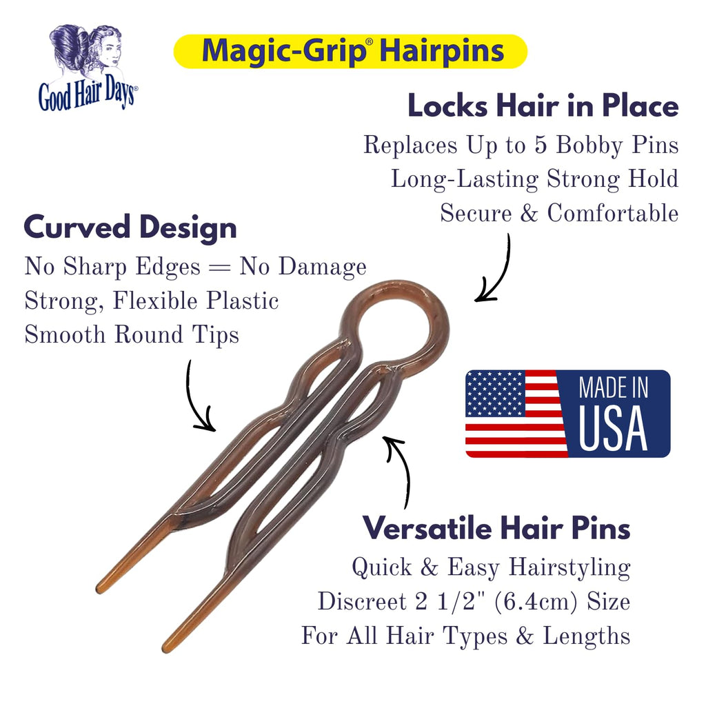 Magic-Grip Hair Pins Set Of 10 By Good Hair Days Color: Shell