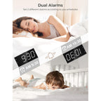 Pplee Alarm Clock For Bedroom, 2 Alarms Loud Led Big Display Plug In Simple Basic Digital Clock With Usb Charging Port, Adjustable Volume, Dimmable, Snooze For Deep Sleepers Kids Elderly Home Office