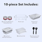 Sterno Disposable Complete Chafing Dish Buffet Set, 6-Hour Chafer Fuel Wick, Food Warmers, Warming Trays, Lids & Serving Utensils