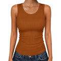 Zeagoo Womens Ribbed Tank Tops Square Neck Summer Tops Slim Fitted Spaghetti Strap Camisole Basic Sleeveless Layering Shirts