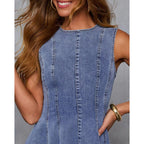 Kdf Denim Dress For Women Sleeveless Babydoll Tank Jean Dress Slim Fit A-Line Summer Dresses For Women 2026