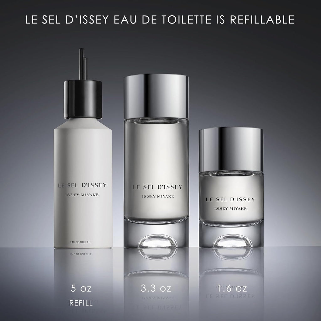 Issey Miyake Le Sel d'Issey Eau de Toilette - Fresh Woody Marine Fragrance for Men - With Salt Accord, Marine Seaweed, Ginger & Cedarwood - Refillable