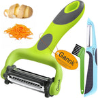 Gannk Potato Apple Vegetable Peelers For Kitchen, I And Y Peelers For Fruit Veggie Potatoes Carrot Cucumber, 3 In 1 Blade Spin Design With Julienne Multifunctional