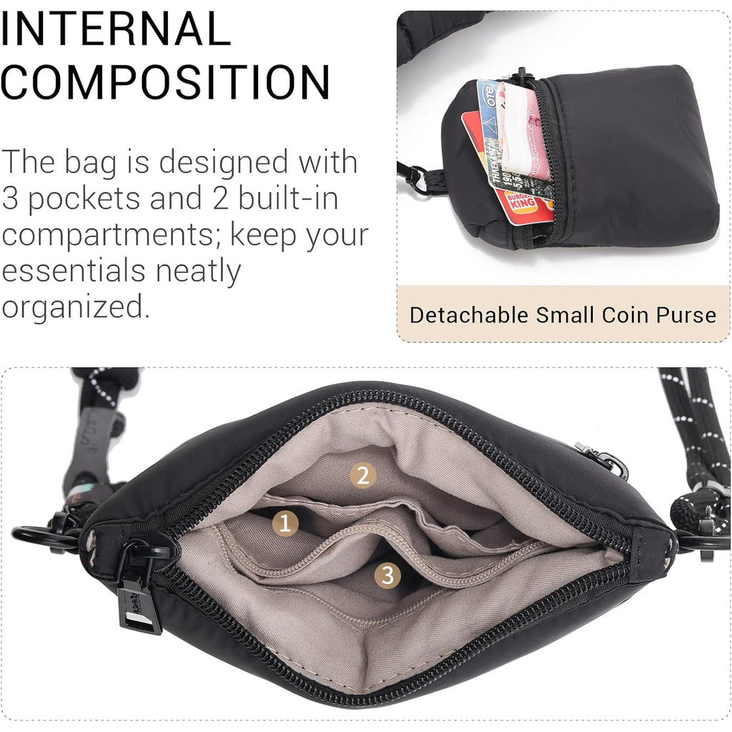 Acuario Small Crossbody Bag For Women, Nylon Crossbody Bags, Trendy Women'S Purse Sling Bag Handbag For Travel, Gym, Shopping