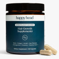 Happy Head Hair Supplement Capsules for Men & Women with Biotin, Collagen, Keratin, Ashwagandha, Vitamins D, Vitamin A, & Saw Palmetto, Daily Hair Care Support Formula, 1 Month Supply, 60 Capsules