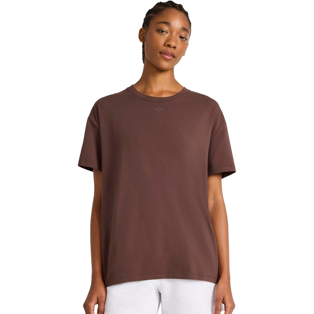Reebok Women'S Embroidery Hit Graphic Crewneck T-Shirt, Standard Fit, Lightweight Stretch Cotton Fabric