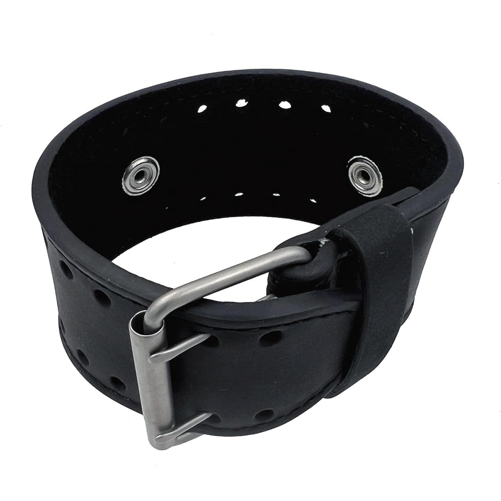 Rev Crazy Horse Leather Strap Lug Width Wide Black Cuff Watch Band Cho-K 20Mm -22Mm