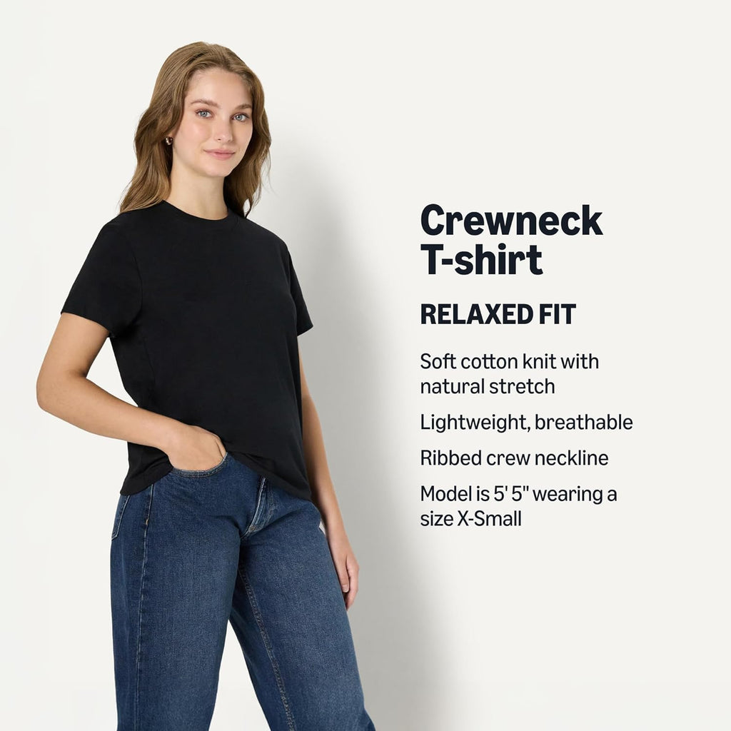 (Demi's Pick) Women's Relaxed-Fit Cotton Crewneck T-Shirt