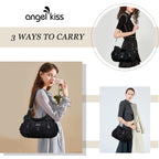 Angel Kiss Large Purses And Handbags For Women Washed Faux Leather Crossbody Hobo Satchel Shoulder Handbag Tote Purse