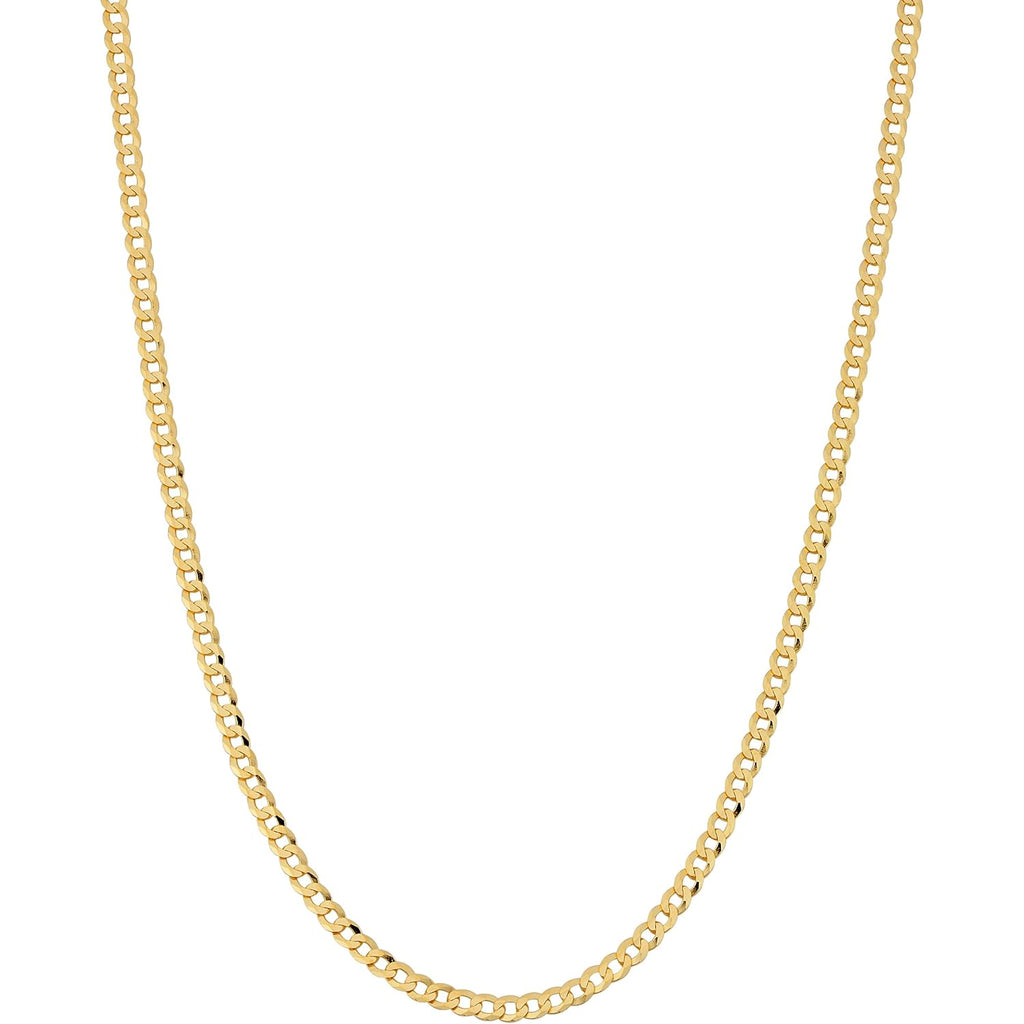 Kooljewelry Real Solid 10k Yellow Gold 2.7 mm Curb Link Chain Necklace for Men and Women (16, 18, 20, 22, 24 or 30 inch)