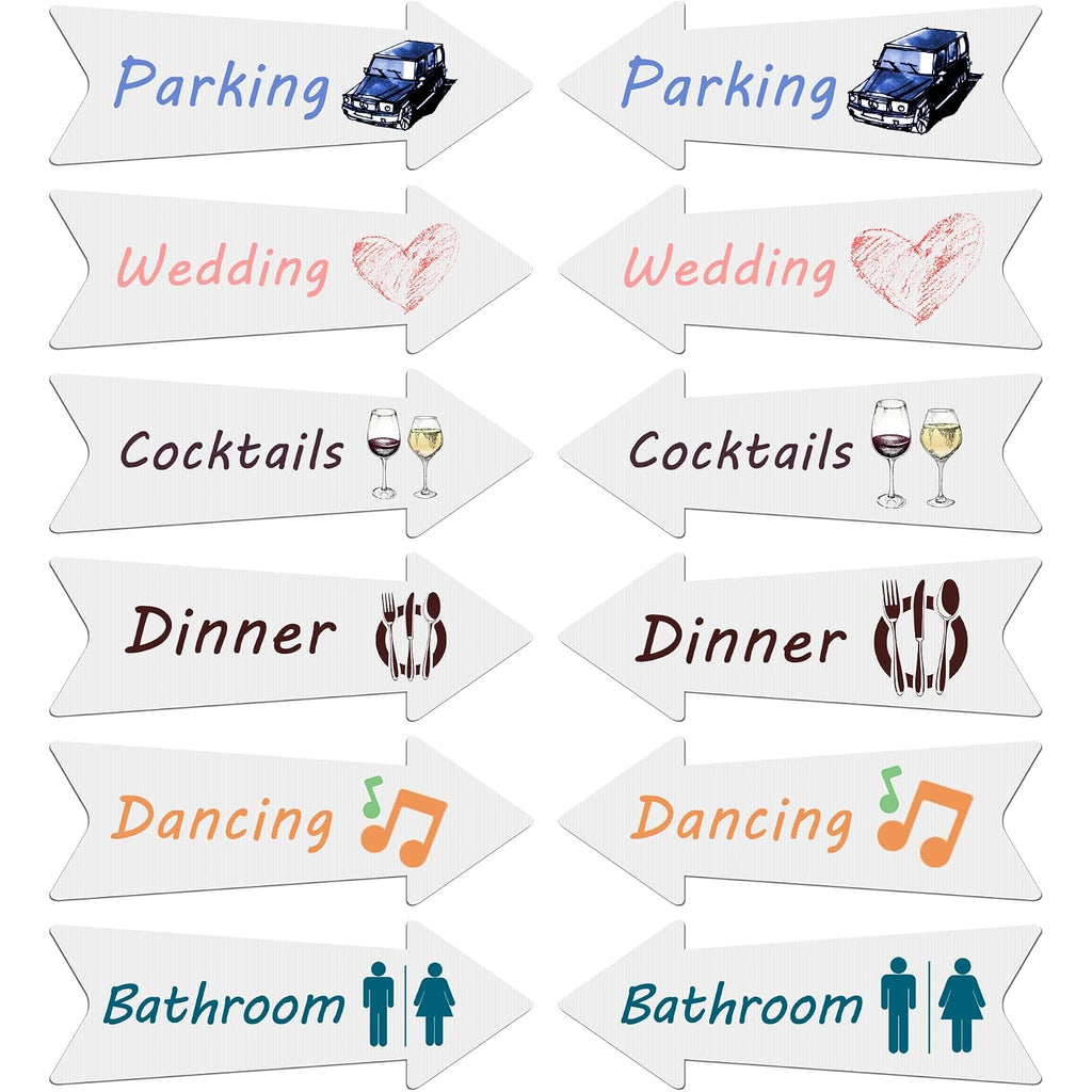 Blank Arrow Signs With Stakes 3 Pack 17 X 6 Inches Wedding Directional Yard Signs With Stakes, This Way Arrow Yard Signs Birthday Party Signs Arrow