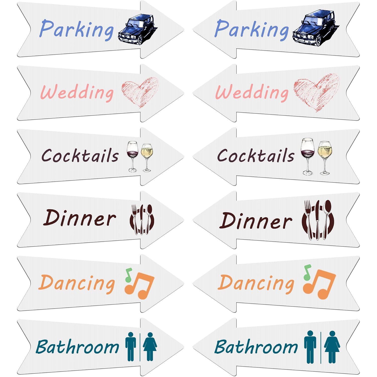 Blank Arrow Signs With Stakes 3 Pack 17 X 6 Inches Wedding Directional Yard Signs With Stakes, This Way Arrow Yard Signs Birthday Party Signs Arrow