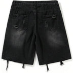 Soly Hux Men'S Ripped Jean Shorts Streetwear Distressed Straight Leg Summer Denim Shorts