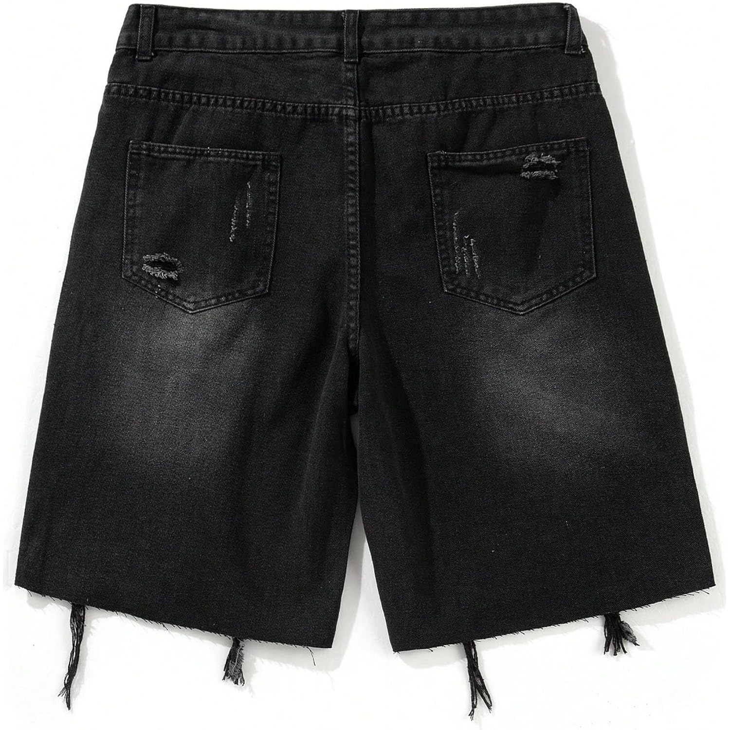 Soly Hux Men'S Ripped Jean Shorts Streetwear Distressed Straight Leg Summer Denim Shorts