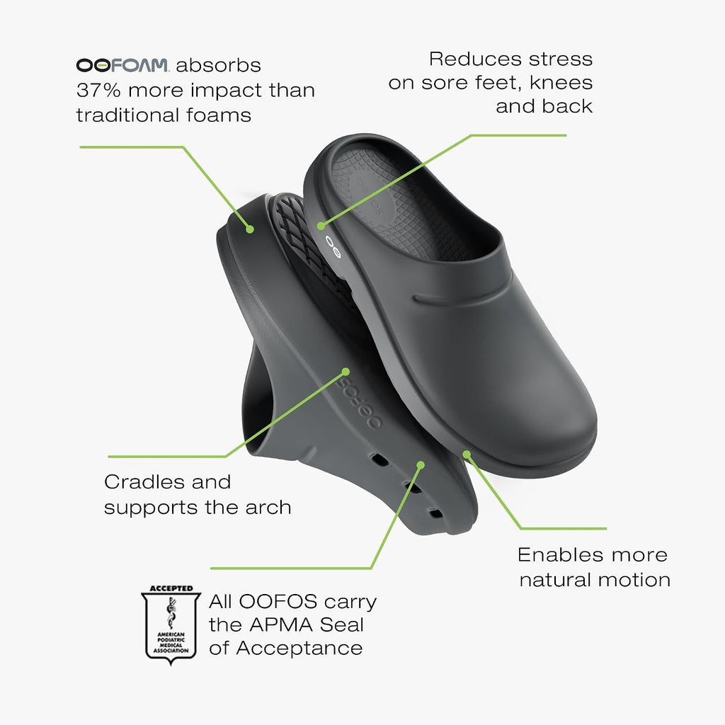 Oofos Oocloog Recovery Clog, Black - Women’S Size 8, Men’S Size 6