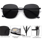 SOJOS Classic Trendy Square Sunglasses for Women Men Cute Big Frame Gold Shades SJ1137 Black/Grey