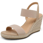 Dream Pairs Womens Open Toe Espadrilles Dressy Platform Sandals Slip On Elastic Ankle Strap Wedges Sandals