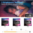 Digital Alarm Clock,Led And Mirror Desk Clock Large Display,With Dual Usb Charger Ports,3 Levels Brightness,12/24H,Modern Electronic Clock For Bedroom Home Living Room Office - Gold