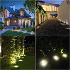 4.6 Inch Diameter Solar Ground Lights, Waterproof Solar Garden Lights, Outdoor Garden Waterproof Bright In-Ground Light, Landscape Lighting For Pathway,Yard,Lawn,Patio,Walkway (12 Pack Warm Light)
