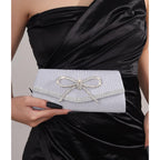 Trisapu Bow Evening Bag Sparkly Clutch Purses for Women Wedding Glitter Rhinestone Party Prom Purse Dressy Clutch Bags | Bow, Sparkly, Wedding, Glitter, Rhinestone, Party