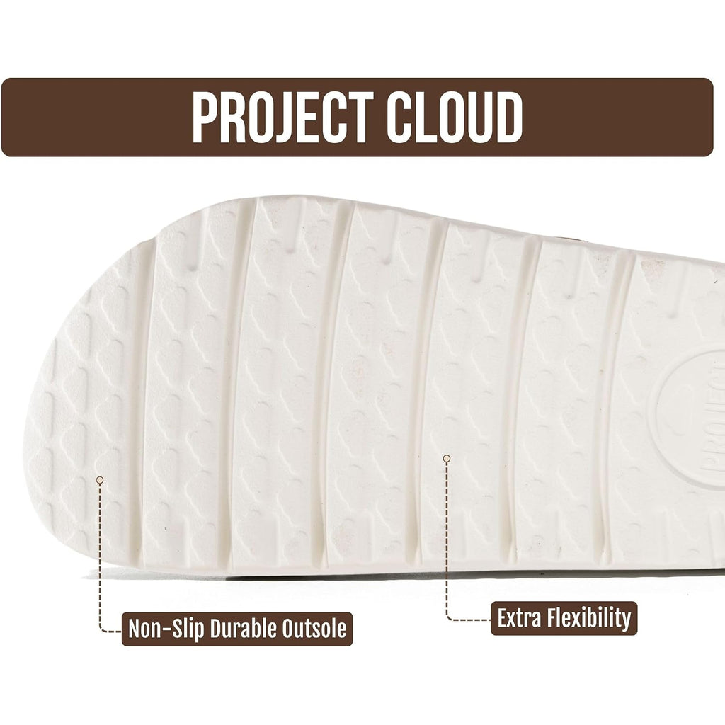 Project Cloud 100% Genuine Leather Platform Sandals Women Footwear - Wedge Chunky Slides For Women 2026 With Memory Foam Insole & Cork Footbed Womens Sandals (Greecechunky)
