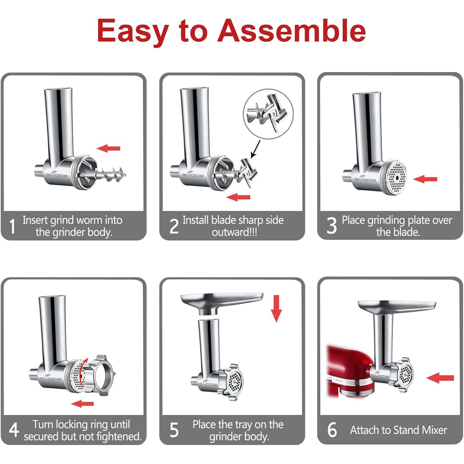 Metal Meat Grinder Attachment For Kitchenaid Stand Mixer, Meat Grinder For Kitchen Aid Includes 4 Grinding Plates, 3 Sausage Stuffer Tubes, 2 Grinding Blades, Food Grinder Attachment For Kitchenaid