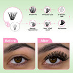 Lash Clusters Kit for Beginners Eyelash Clusters Kit Lashes Clusters Kit Cluster Lashes Pestañas Postizas Naturales with Lash Bond&Seal,Lash Tweezers,Brush RITALASH(640pcs 20D+40D+60D+80D Kit,9-16mm)