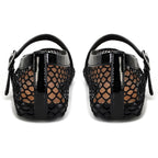 Doeyg Mesh Ballet Flats For Women Buckle Strap Comfy Casual Office Fishnet Ballerina Flat Shoes