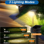 Solar Spot Lights Outdoor Waterproof Ip65, 12 Pack Landscape Spotlights With 46 Leds, 3 Modes Auto On/Off Solar Powered Flood Lights For Outside Pathway, Yard, Garden, Walkway (Warm White)