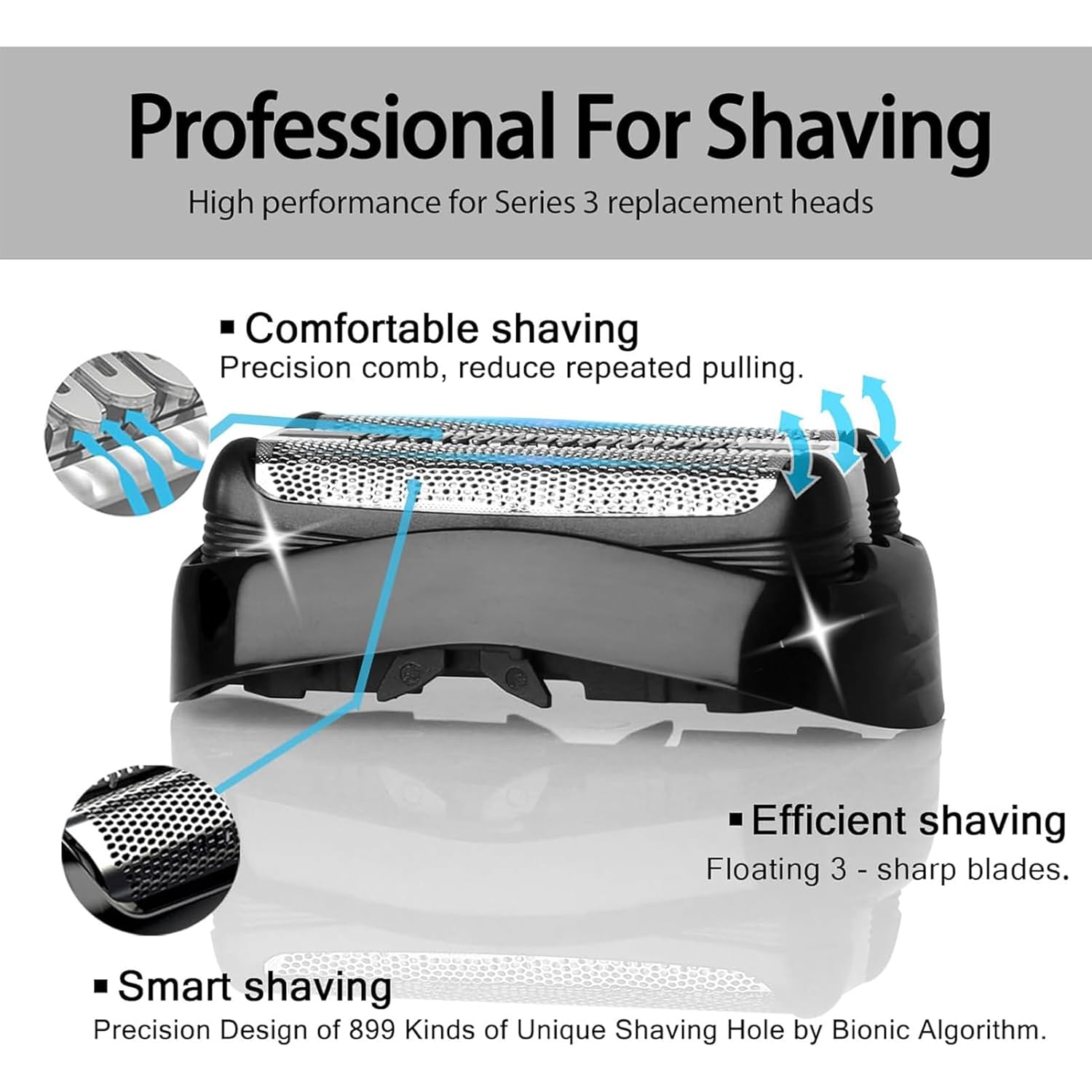 3 Pack 32B S3 Electric Replacement Heads for All Series 3 Shavers, Suitable for S3 3040s 3080s-4 370cc 3070cc 3000s 3010, 3090cc Etc.