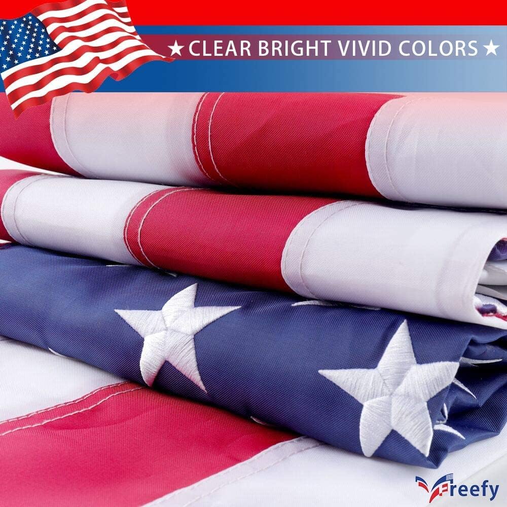 American Flag Pole Sleeve 2.5X4 Ft Banner Style-Embroidered Stars,Sewn Stripes,Uv Protected,Heavy Duty Durable Nylon Usa Us Outdoor Indoor Flags (Pole Not Included)