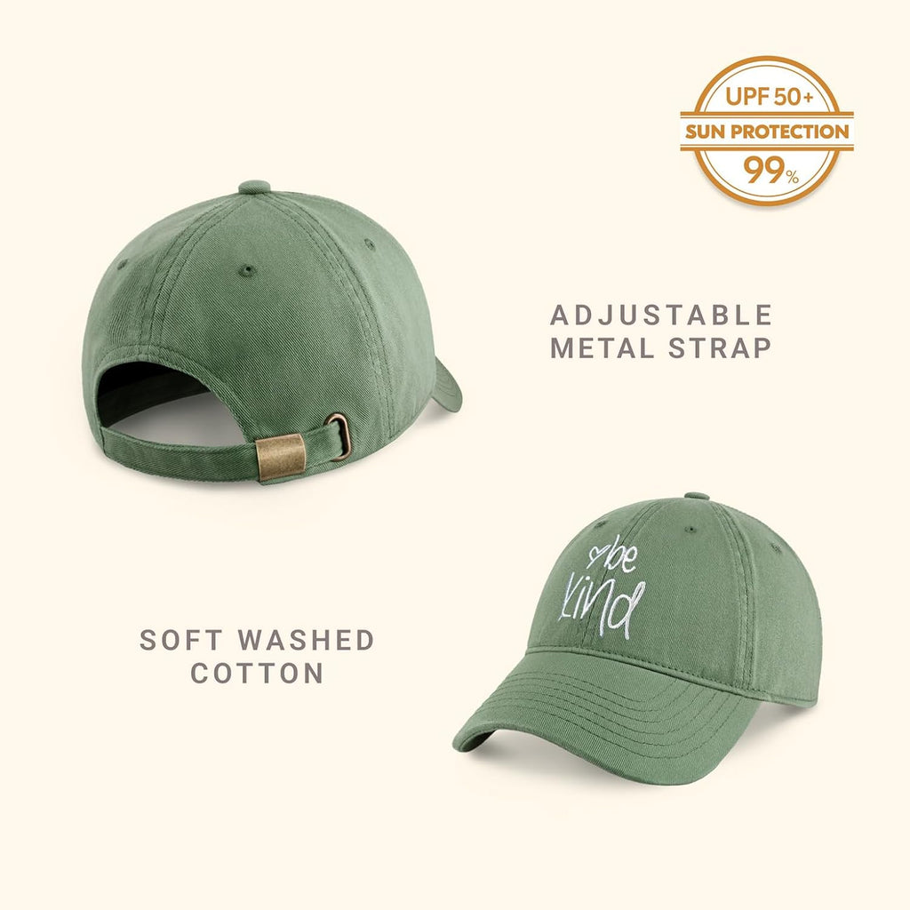 CHOK.LIDS Be Kind Trendy Womens Baseball Cap Unisex Fashion Cotton Polo Style Fun Inspirational Saying Seasonal Headwear