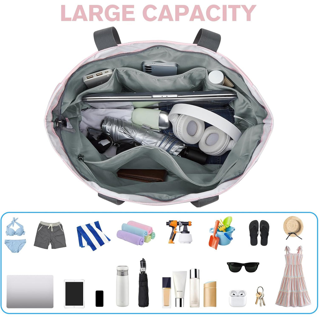G4Free Beach Bag, Waterproof Sandproof Beach Tote Bag, Large Capacity Foldable For Women