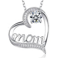 Dorella Mothers Day Birthday Gifts for Women 925 Sterling Silver May June July Birthstones Necklace Emerald Ruby Pearl Sapphire and More Stones Jewelry for Her Love Heart Pendant Necklace