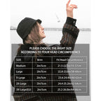 XXL Oversize Bucket Hat Reversible, XL L M S Fisherman Sun Cap With Chin Strap, Travel Beach Outdoor Hat For Men Women Black-beige