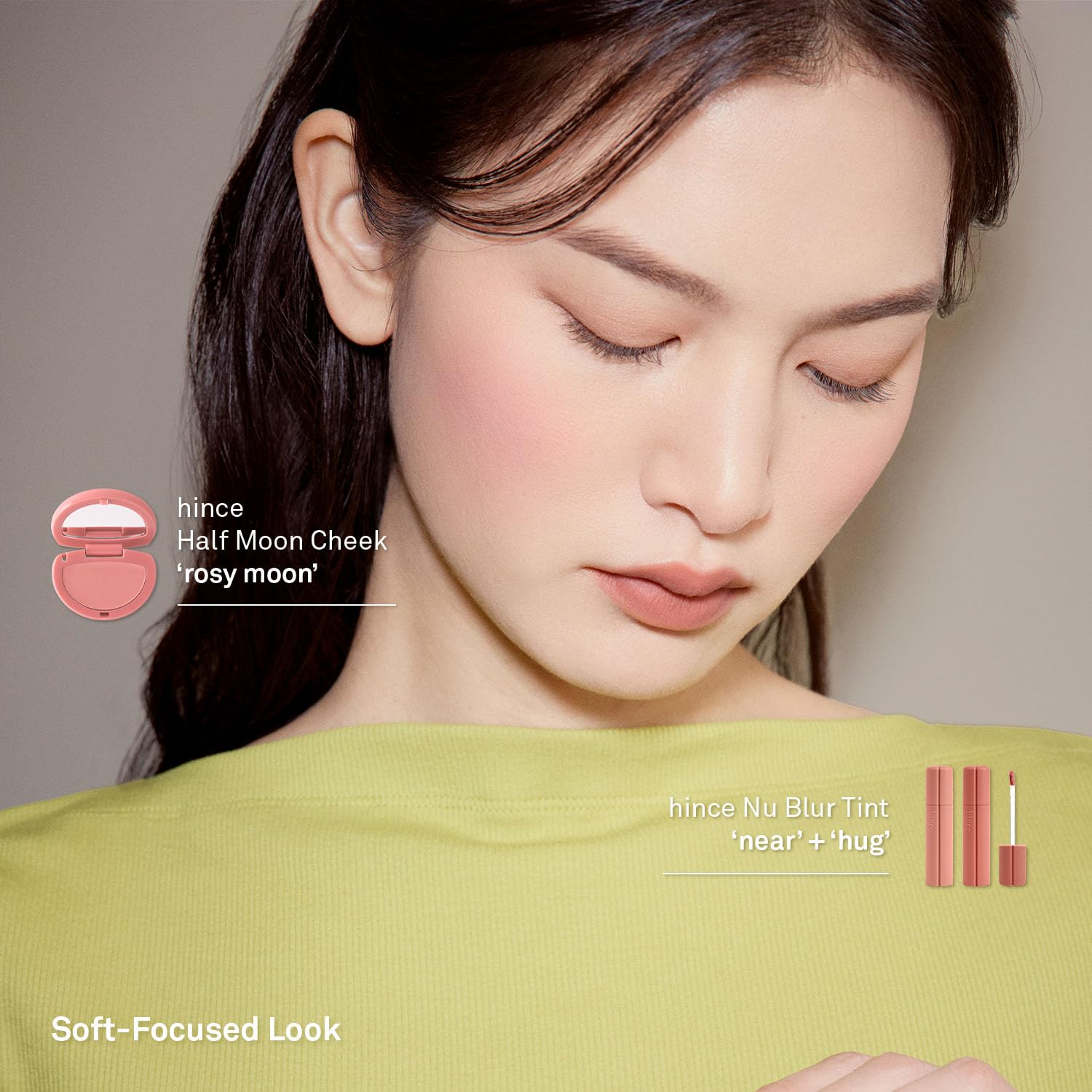 hince HALF-MOON CHEEK Cream Blush for Cheeks – Dewy Glow, Hydrating & Blendable Korean Beauty Face Blush, Lightweight Creamy Formula, Natural Soft Pink Finish (03 LILAC MOON)