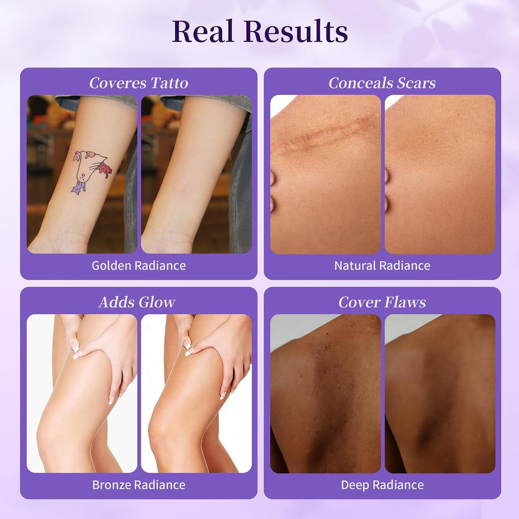 Tattoo Cover Up Concealer, Bruise Scar Make Up Tattoo Concealer Skin Full Coverage For Leg & Body Makeup, Body Coverage Perfector Waterproof With Long Lasting 3.5Oz, Deep Radiance