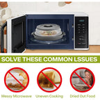 Microwave Splatter Cover for Food with Anti-scald Base Plate,Large BPA-Free Silicone Vented Avoid Scalding Collapsible Guard Lid,Kitchen Essential Gadgets for Meal Prep-10.7 Inch (gray)