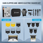 Bestbomg® Hair Clippers For Men Professional, Hair Clipper, Beard Trimmer & Electric Shaver Kit, Zero-Gapped T-Blade Barber Grooming Kit, Led Display, Rechargeable, Gifts For Men