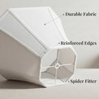 Lamp Shades Set Of 2, Includes Harps, White Medium Lampshades (6.5"X13"X10.8"), Classic Square Cut Corner Fabric Replacement Shade With Spider Fitter For Table Lamps, Classic Home Decor